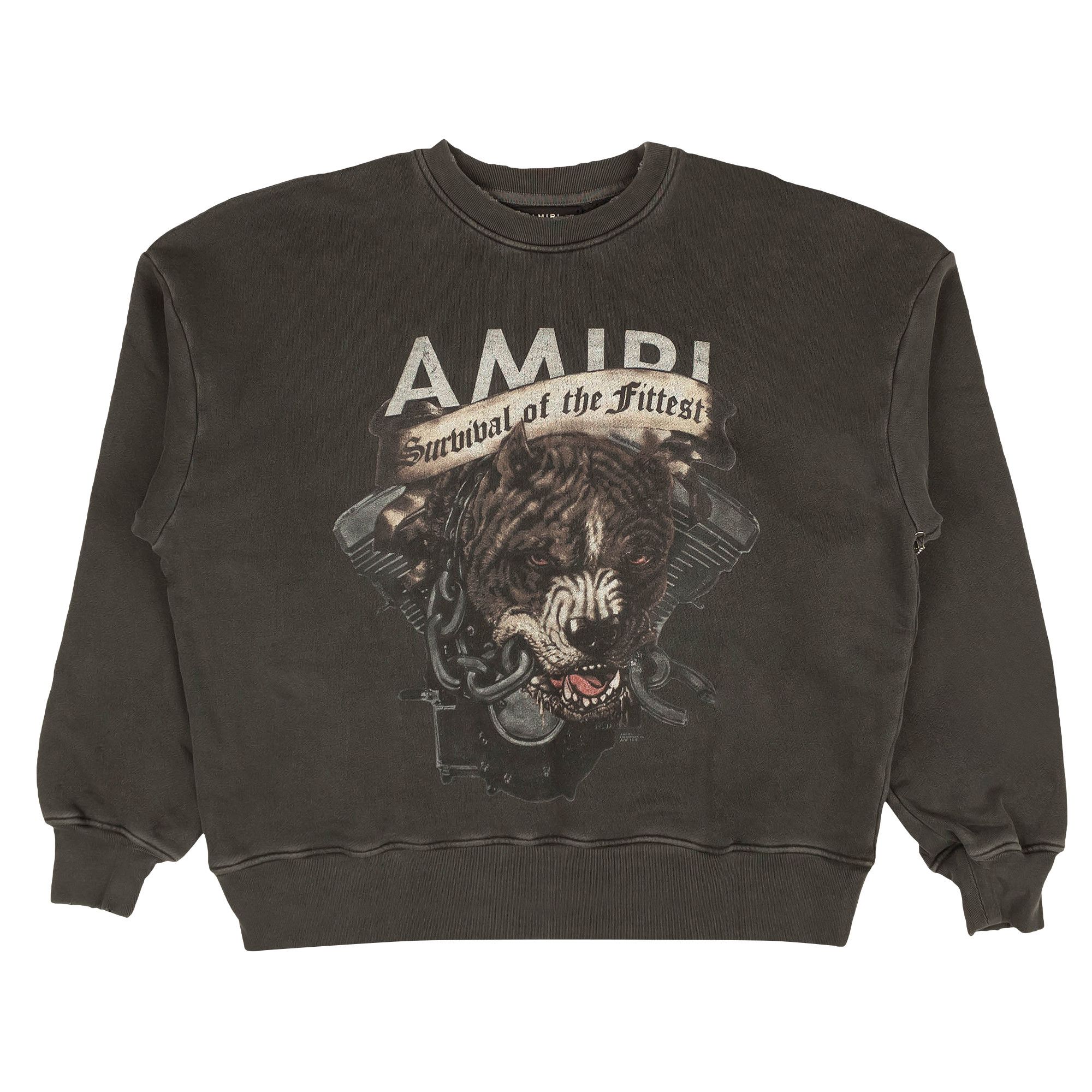 Buy Amiri Pitbull Crewneck Sweatshirt Vintage Black W9M02308TEVBK VINT GOAT