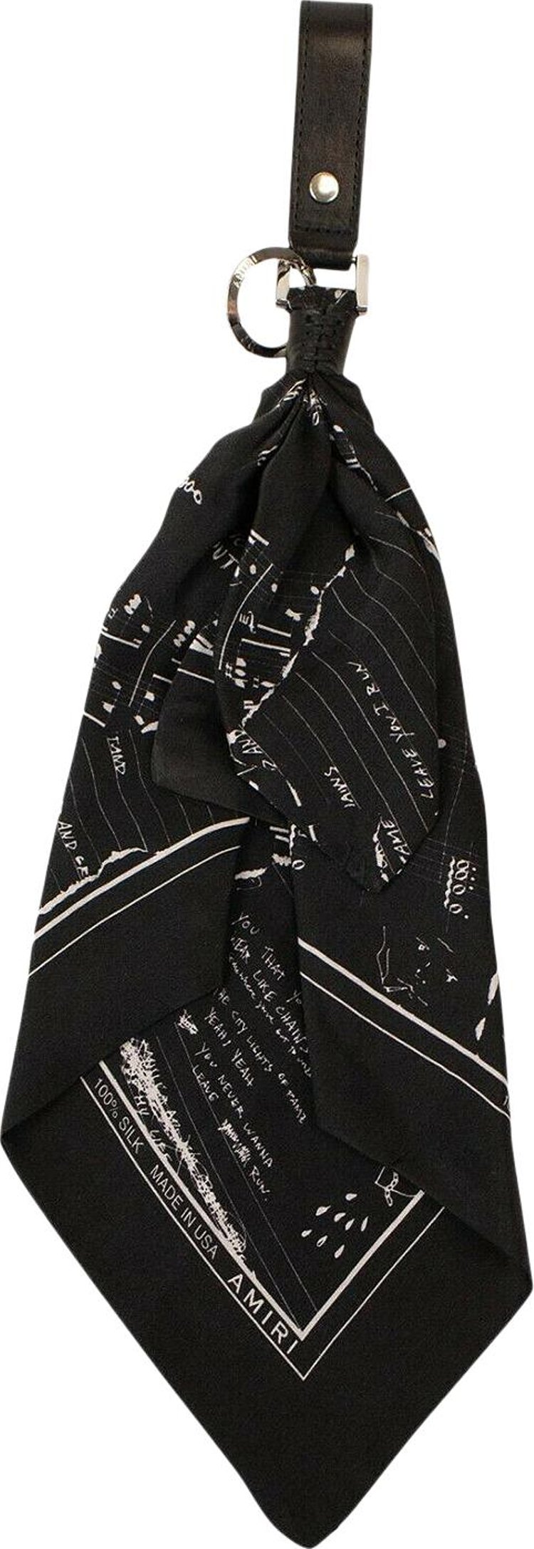 Amiri Silk Music Note Bandana Keychain Black