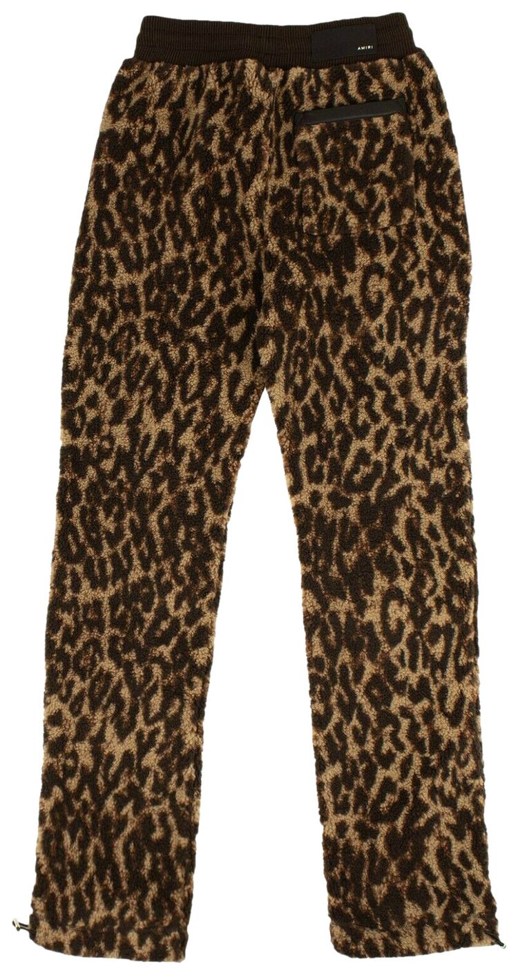 Amiri Leopard Print Fleece Sherpa Pants Multicolor