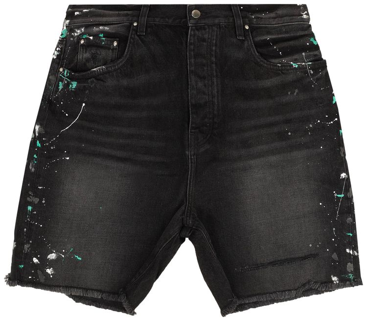 Amiri Denim Painter Bermuda Shorts Black