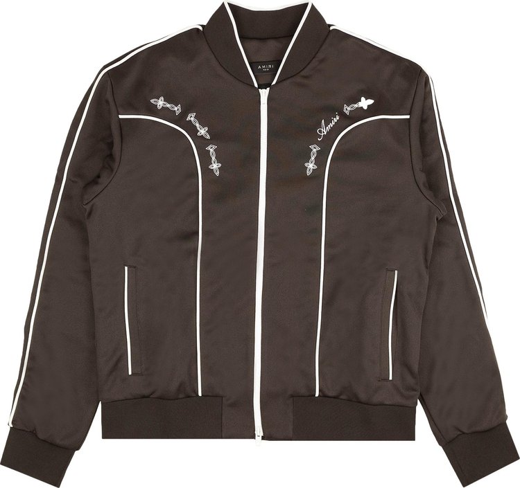 Buy Amiri Piped Track Jacket 'Black' - MOS024 210 BLAC | GOAT
