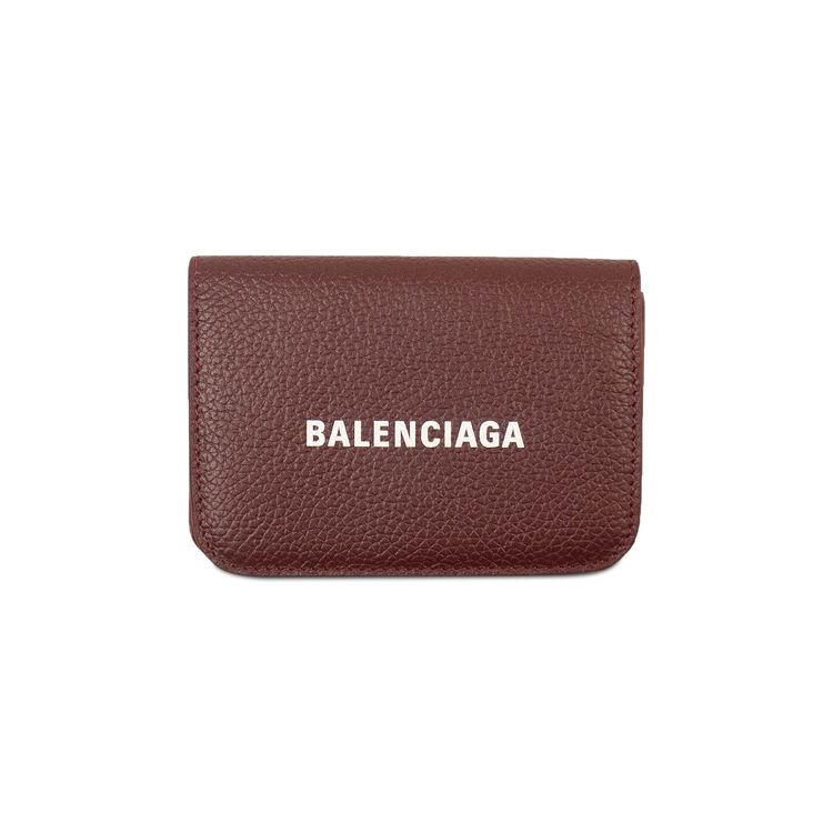 Balenciaga Leather Cash Mini Wallet Burgundy