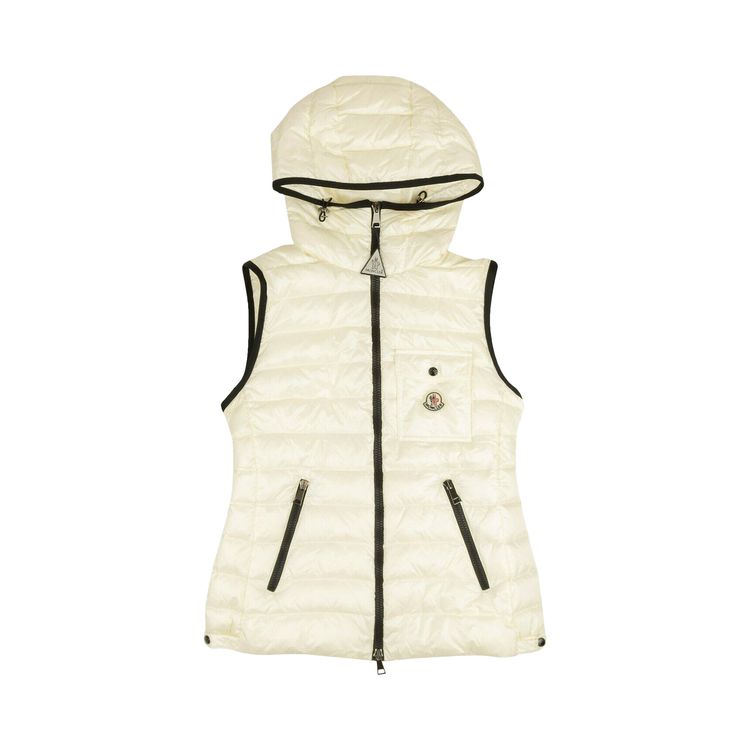 Moncler Glyco Zip Up Puffer Vest White