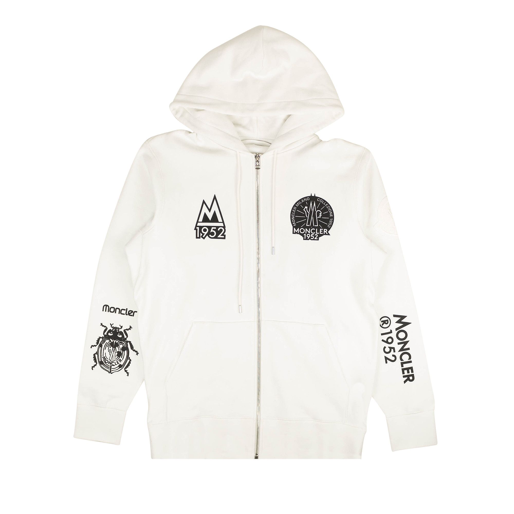 Buy Moncler Zip Up 1952 Logo Hoodie Sweatshirt White G20928G00003809KX 001 GOAT