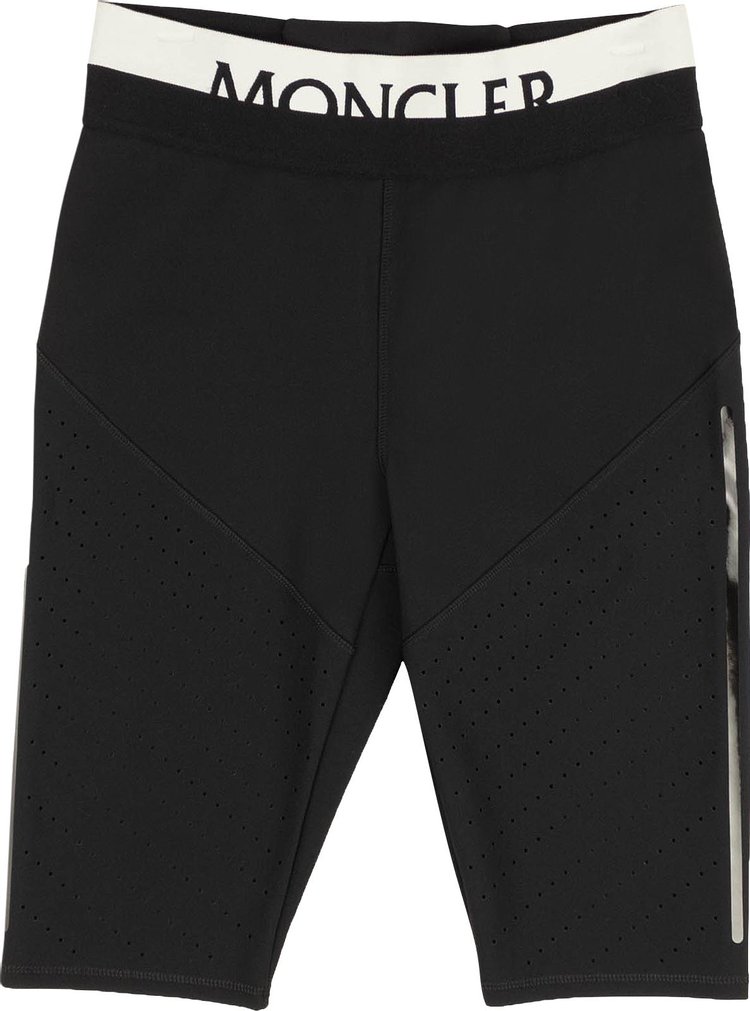 Moncler Logo Stretch Waist Jersey Biker Shorts 'Black'