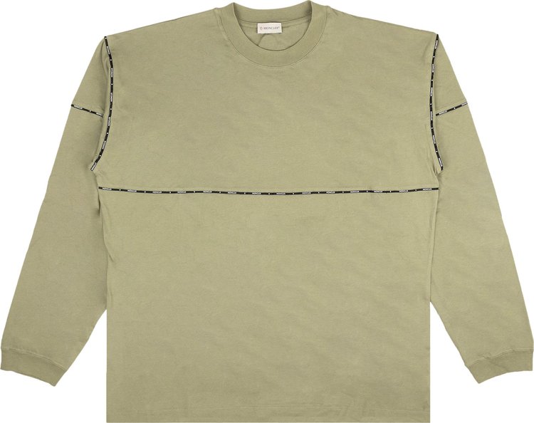 Moncler Logo Piping Long-Sleeve T-Shirt 'Olive Green'