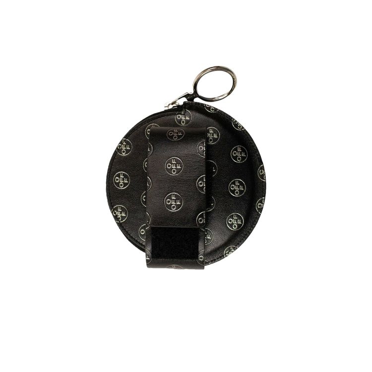 Off White Logo Round Coin Pouch Black