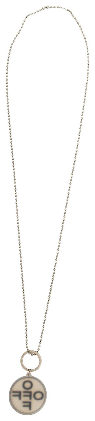 Off White Logo Pendant Necklace Silver