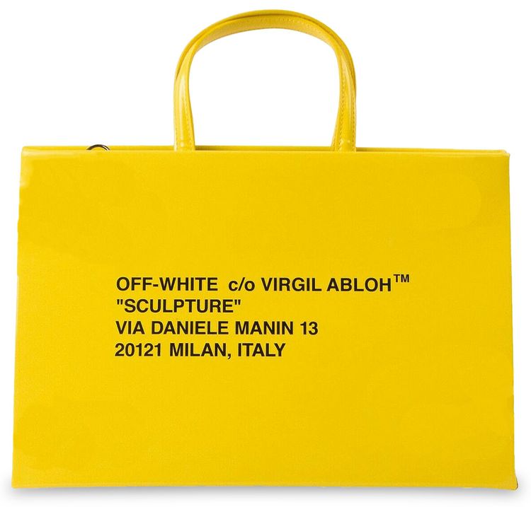 Off White Arrow Logo Tote Bag YellowBlack
