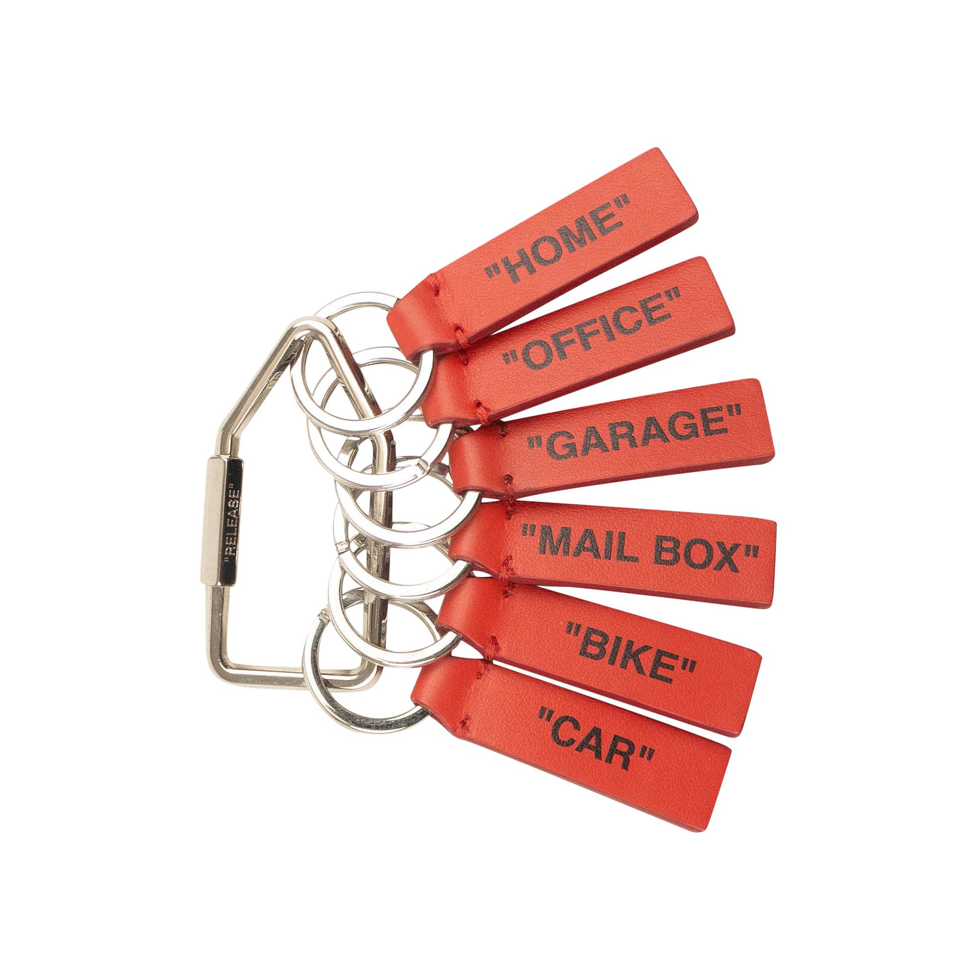 Buy Off-White Multiple Label Key Ring 'Red' - OWNF004E194800772000 | GOAT