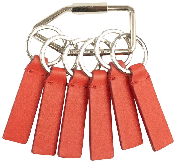 Off White Multiple Label Key Ring Red