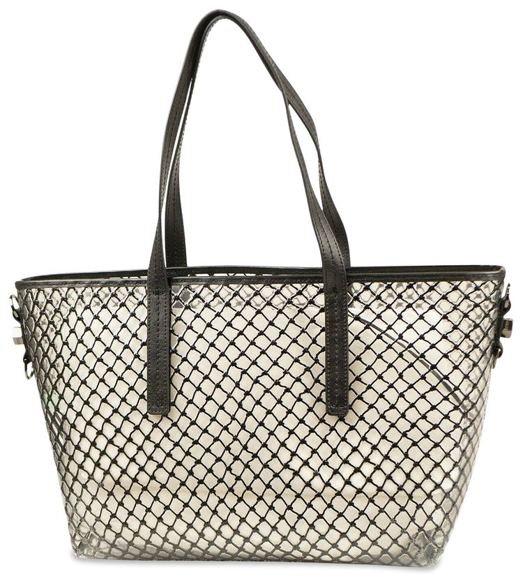 Off White PVC Net Tote Bag BlackClear