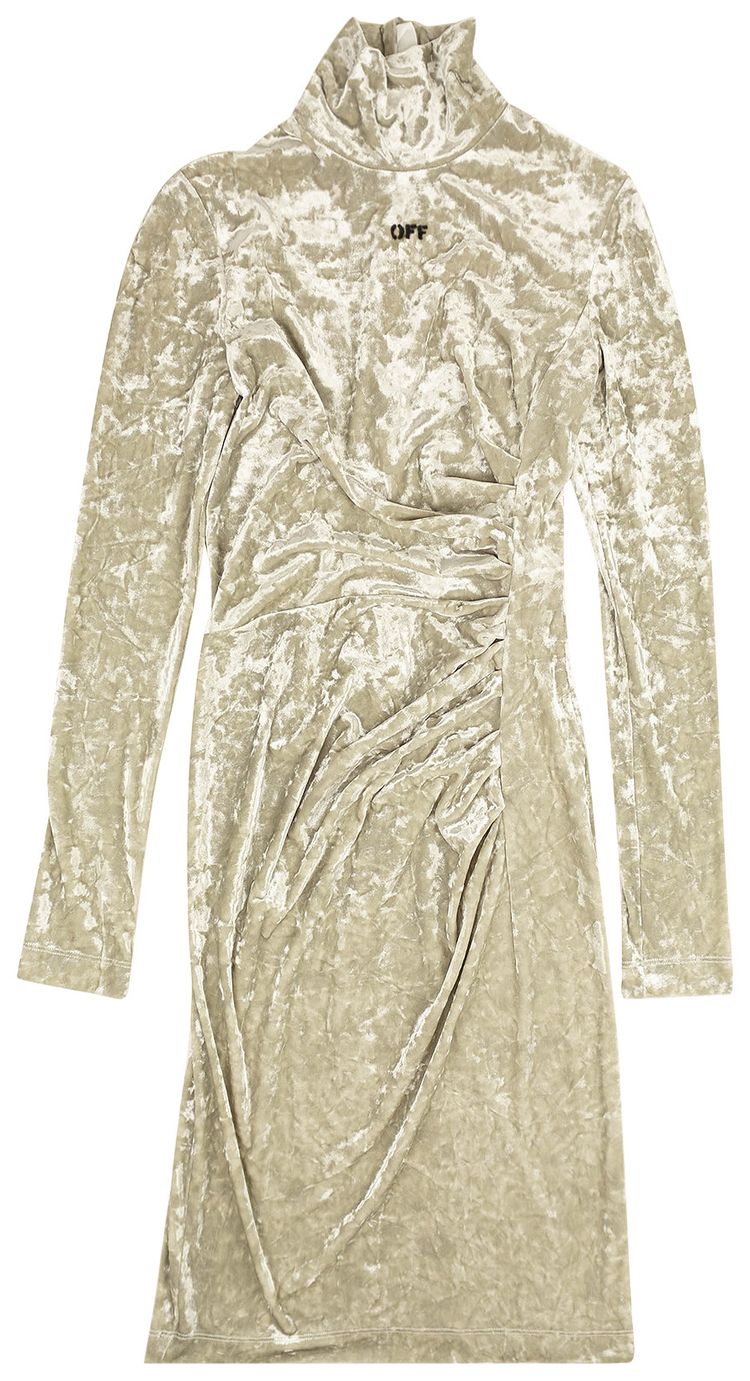 Buy OffWhite Velvet Fitted Dress 'Beige' OWDB175E19F660910810 GOAT