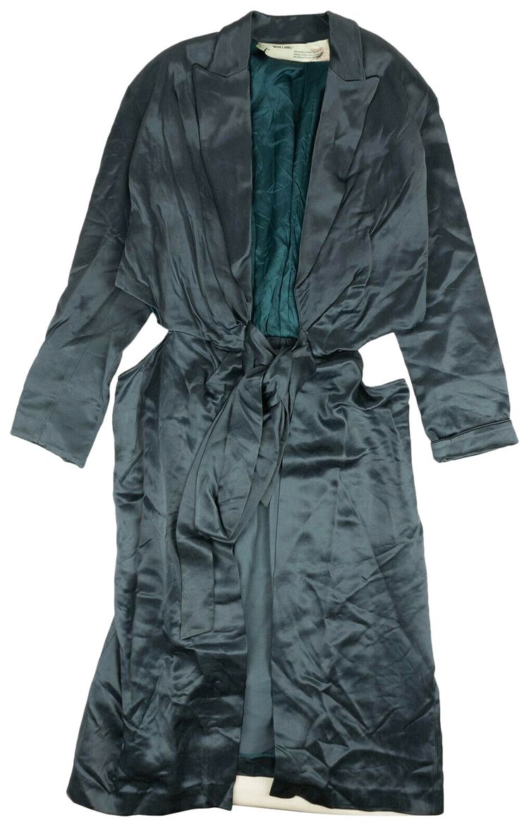 Off White Blazer Wrap Tie Dress Teal
