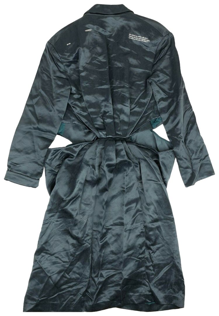 Off White Blazer Wrap Tie Dress Teal