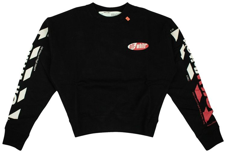 Off White Split Crewneck Sweatshirt Black