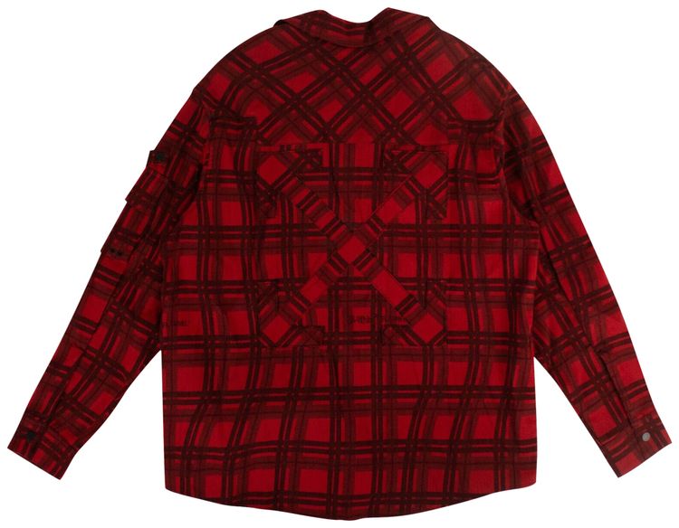 Off White Check Voyager Long Sleeve Shirt Red