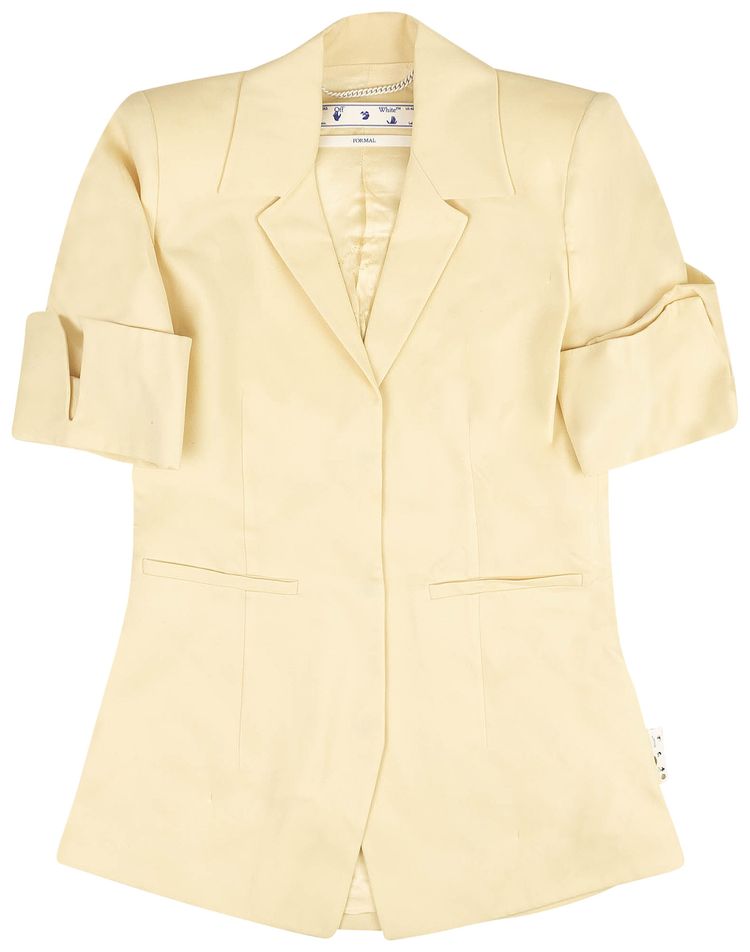 Off White Gabardine Sailor Jacket Yellow