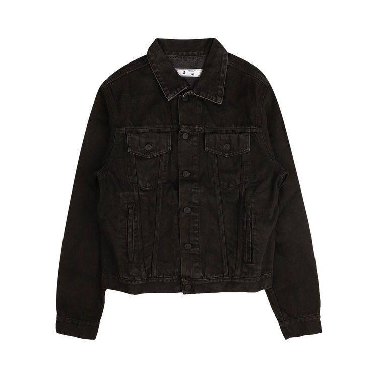 Off White Agreement Slim Denim Jacket Black