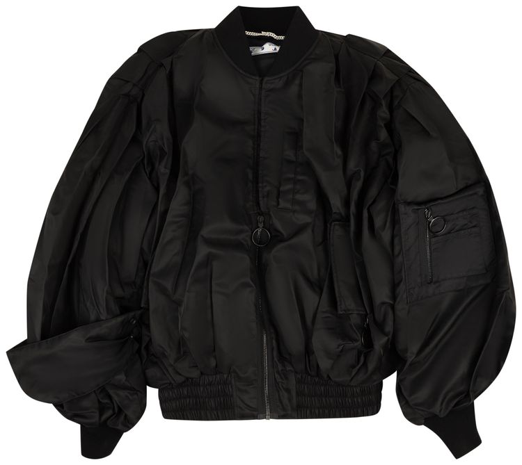 Off White Pascal Print Pivot Bomber Black