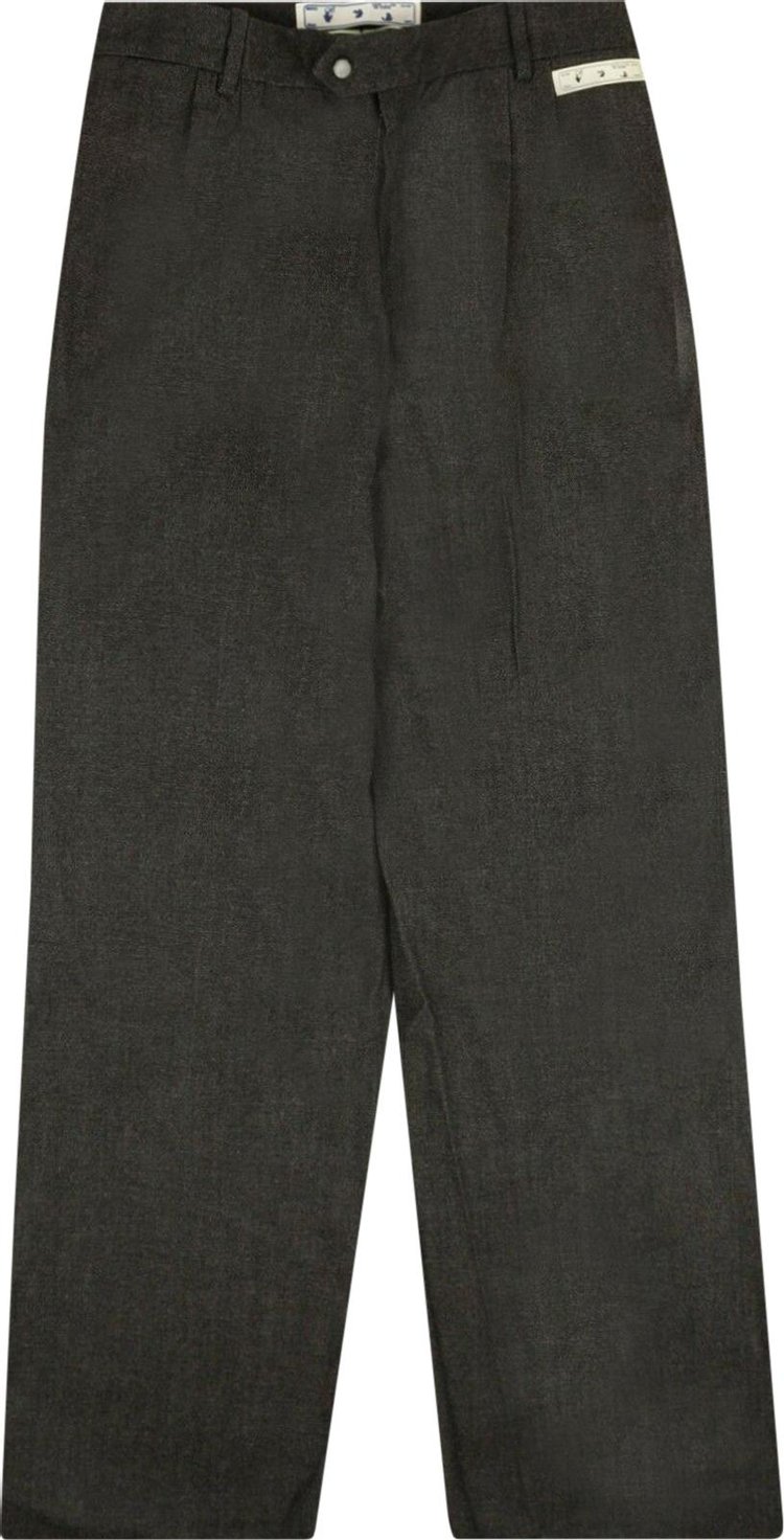 Buy Off-White Twill Pleat Tailored Pants 'Grey' - OMCA144F20FAB0020700 ...