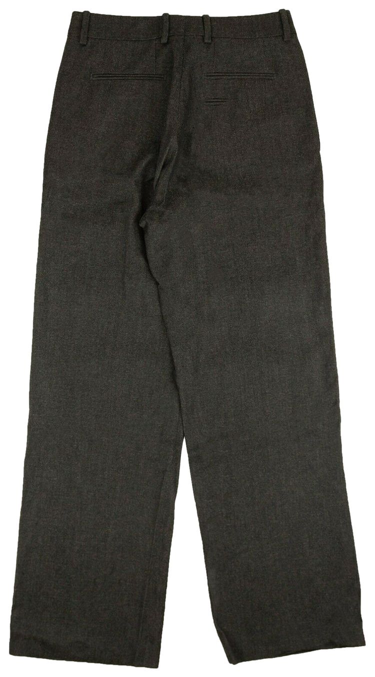 Off White Twill Pleat Tailored Pants Grey