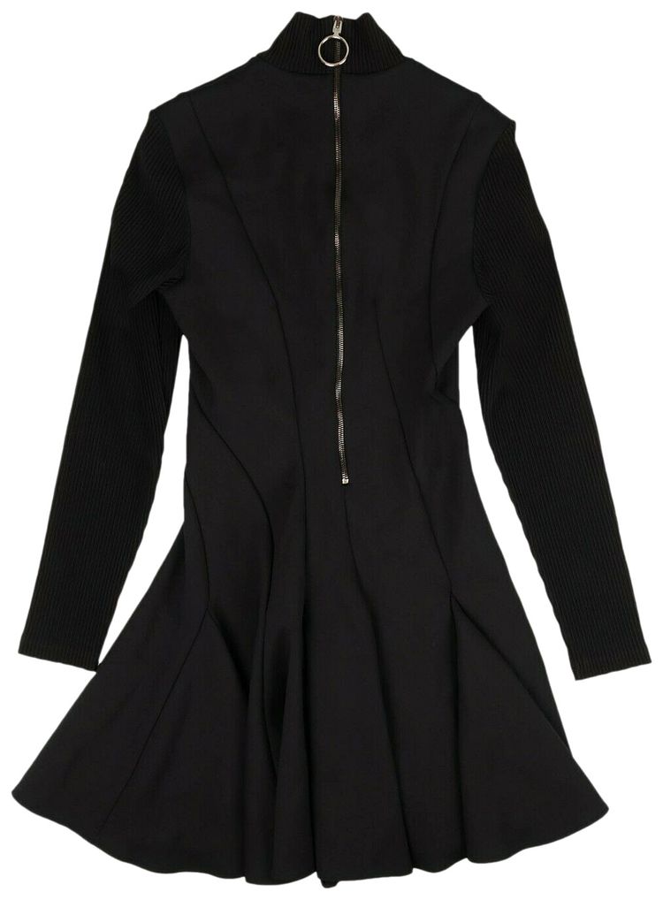 Off White Logo Skater Dress Black