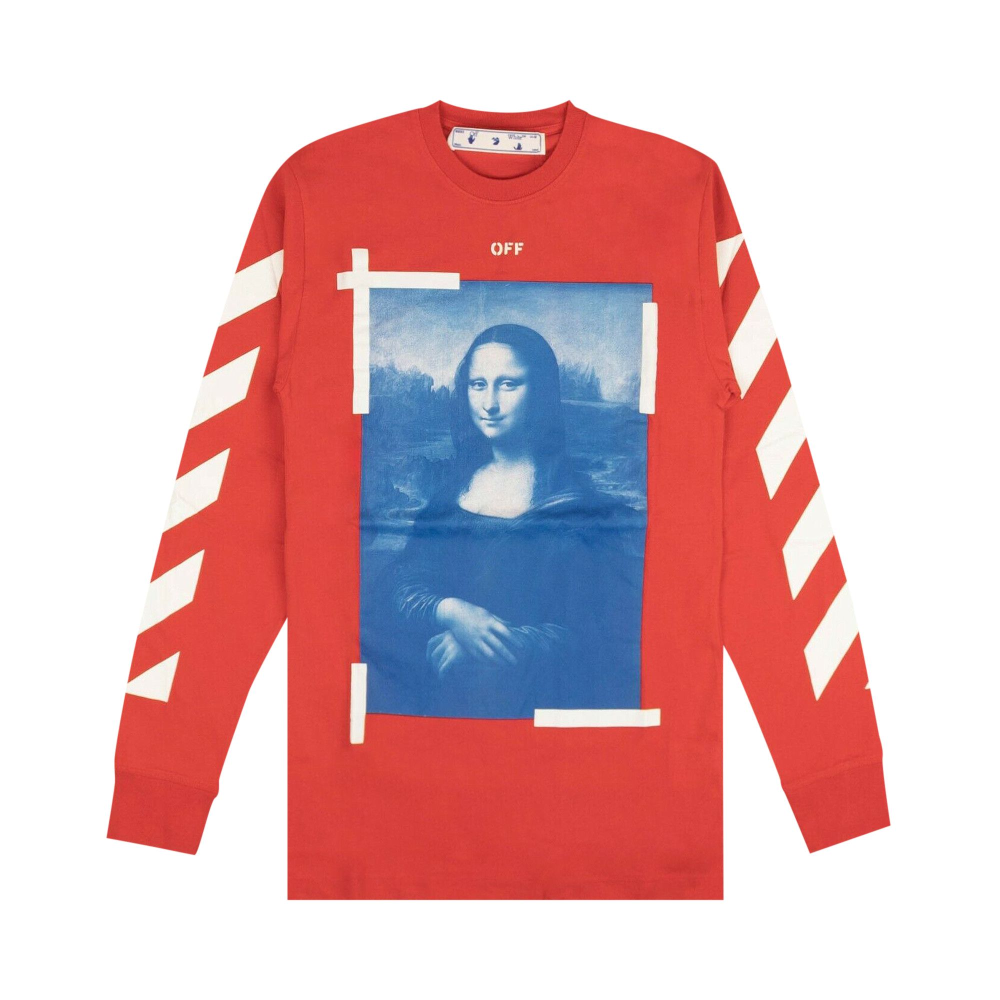 Buy Off White Long Sleeve Mona Lisa T Shirt Red