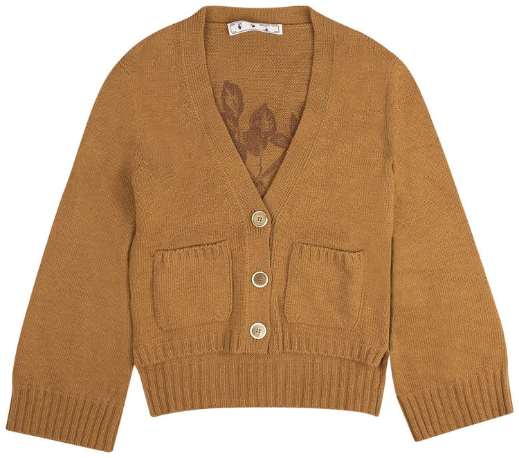 Off White Twin Set Cardigan Camel