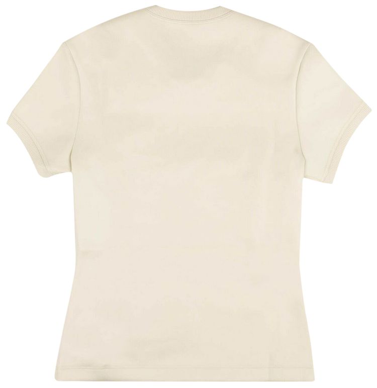 Off White Short Sleeve Tiny Tee Shirt Beige