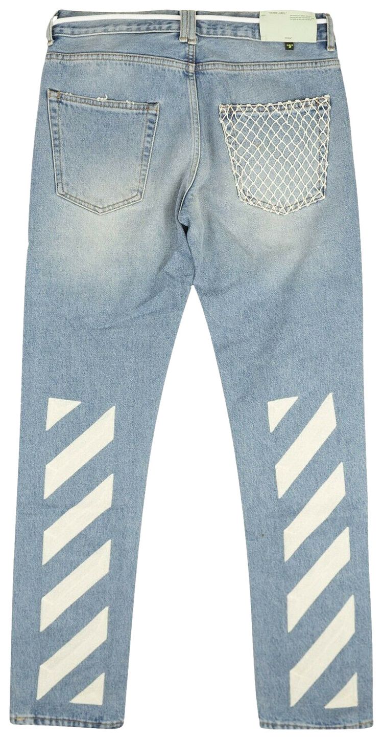 Off White Bleach Nikel Denim Jeans Blue