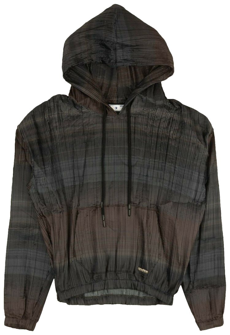 Off White Plisse Over Hoodie Brown