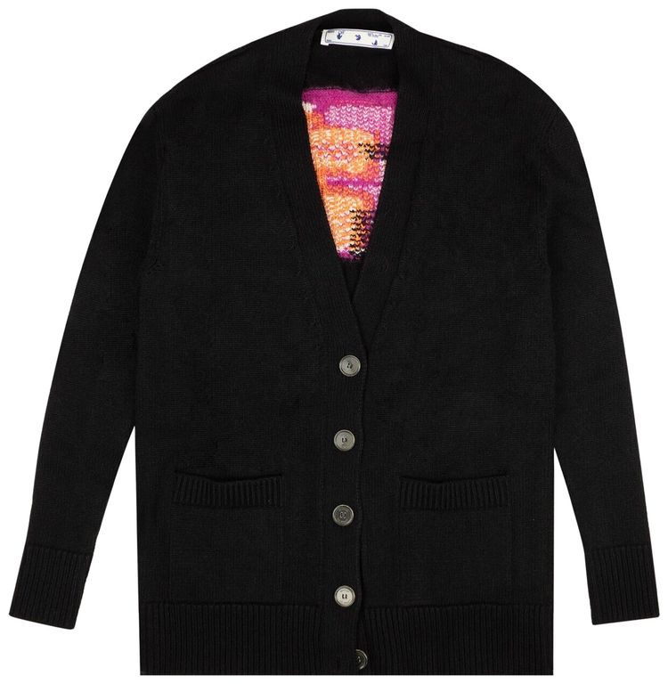 Off White Graffiti Cardigan Sweater Black