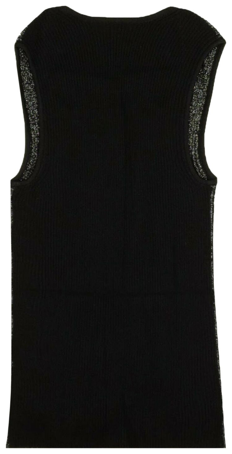 Off White Shiny Logo Tank Top Black
