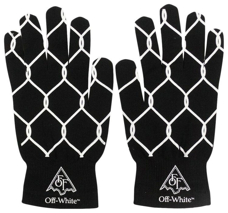 Off White Fence Knit Gloves Black