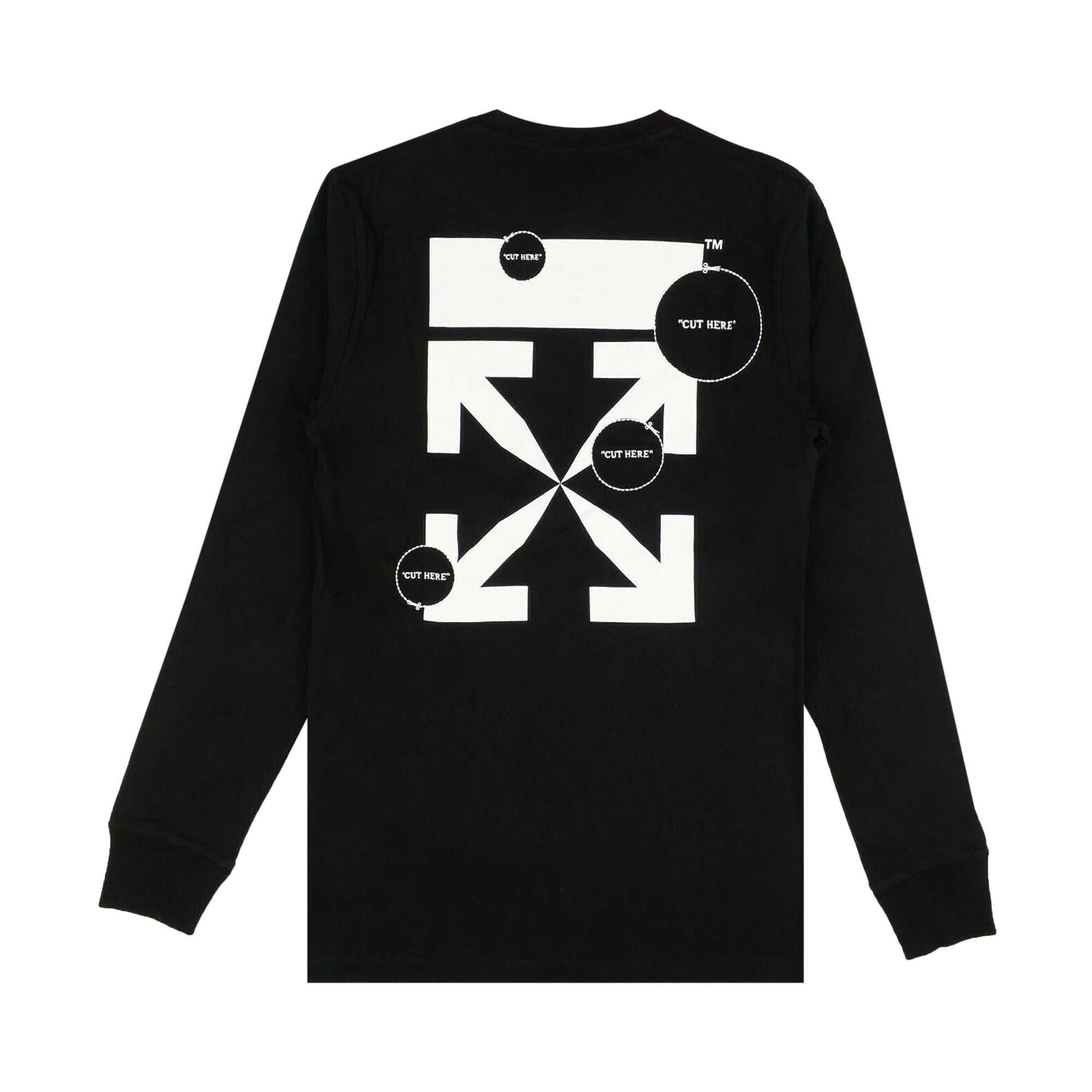 【MORE THAN BLACK】25SS★ LOGO CUT OFF LONG SLEEVE Long Sleeve T-Shirt Off-Black with Green Gold