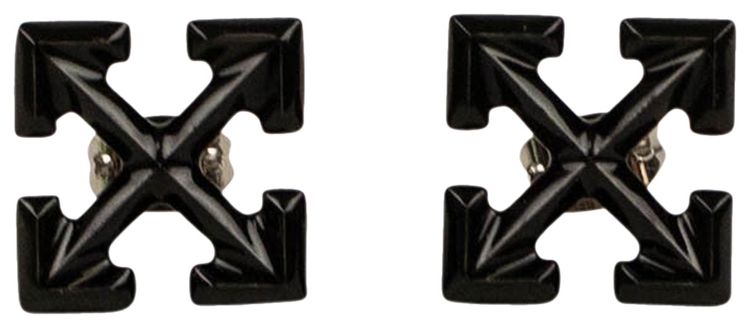Off White Small Arrow Earrings Black