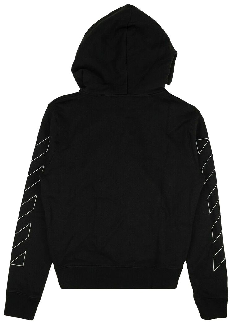Off White Diag Logo Slim Zip Hoodie Black