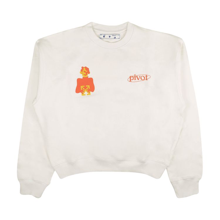 Off White Cotton Pivot Over Crewneck White
