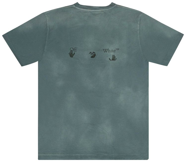 Off White Logo Vintage Slim T Shirt Teal