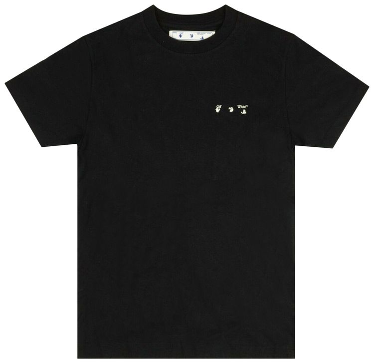 Off White Short Sleeve Flag T Shirt Black