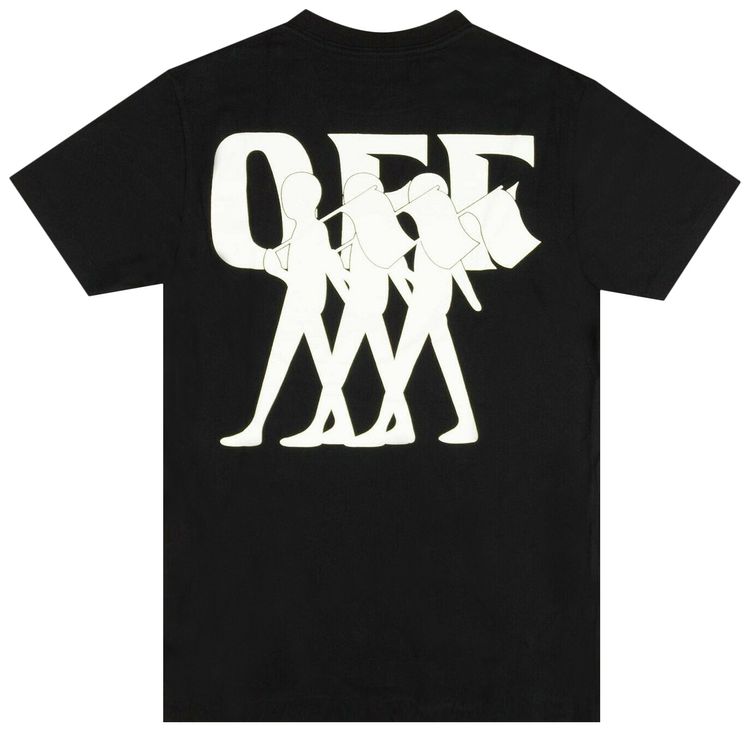 Off White Short Sleeve Flag T Shirt Black