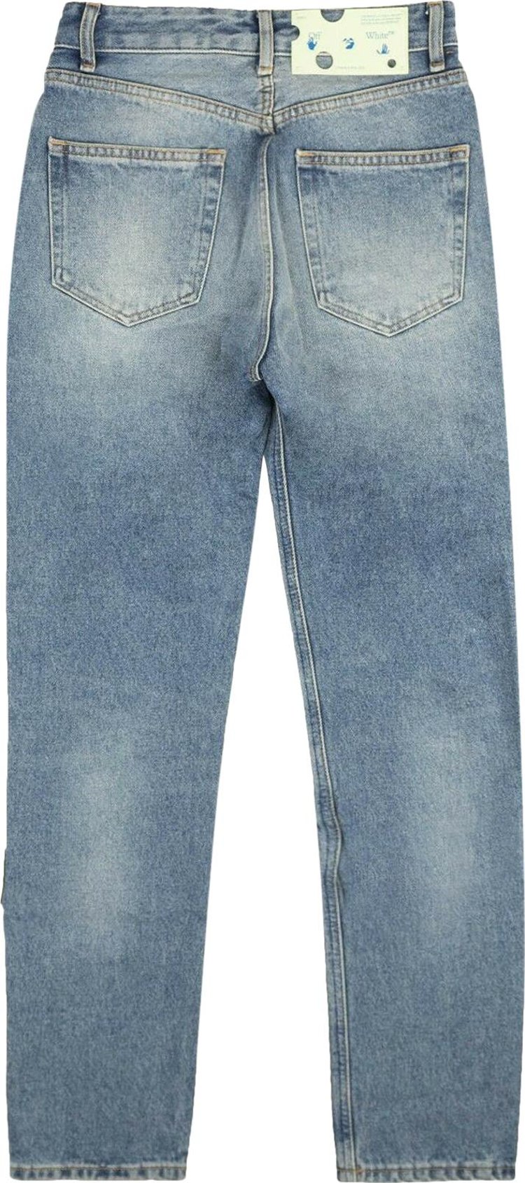 Off White Denim Straight Jeans Blue Denim