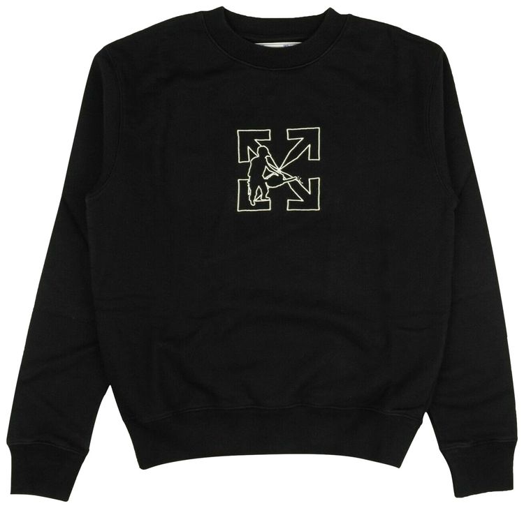 Off White Chainsaw Worker Crewneck Black