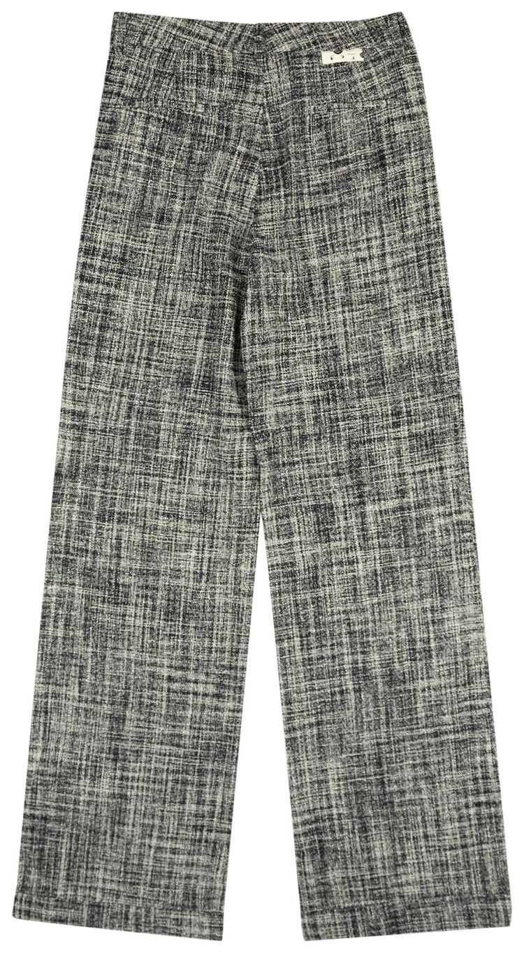 Off White Tweed Formal Pants BlackWhite