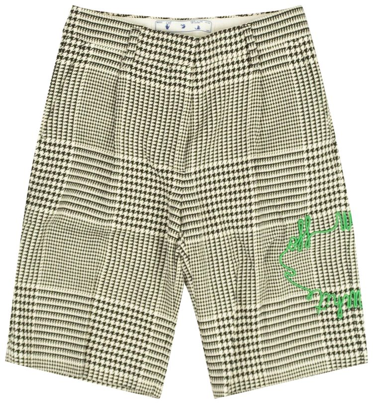 Off White Pied De Poule Shorts BlackWhite