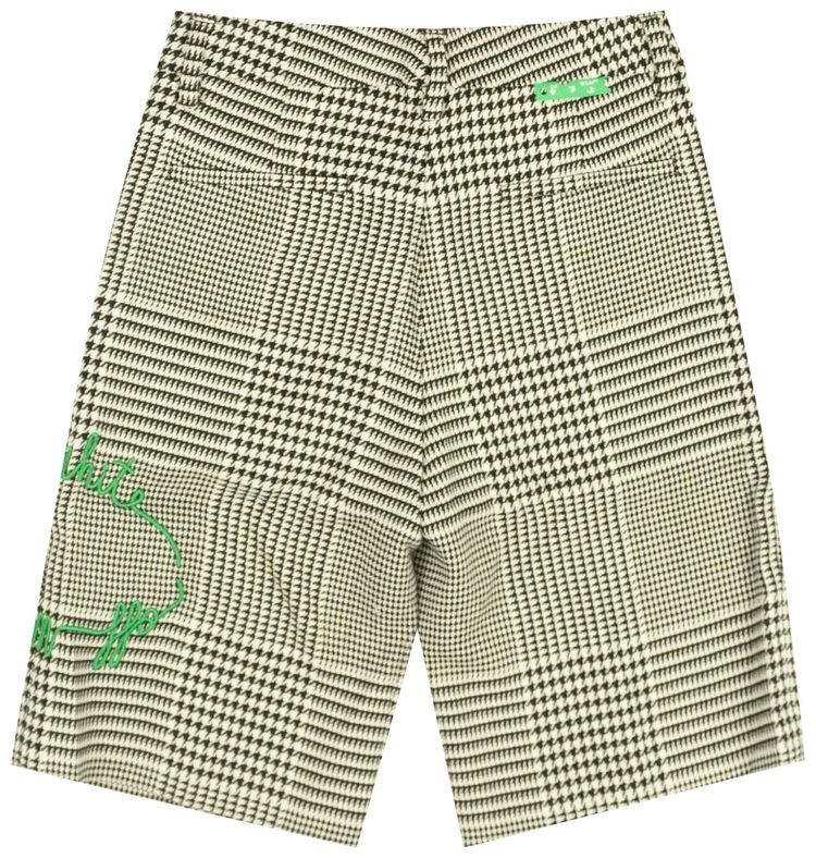 Off White Pied De Poule Shorts BlackWhite
