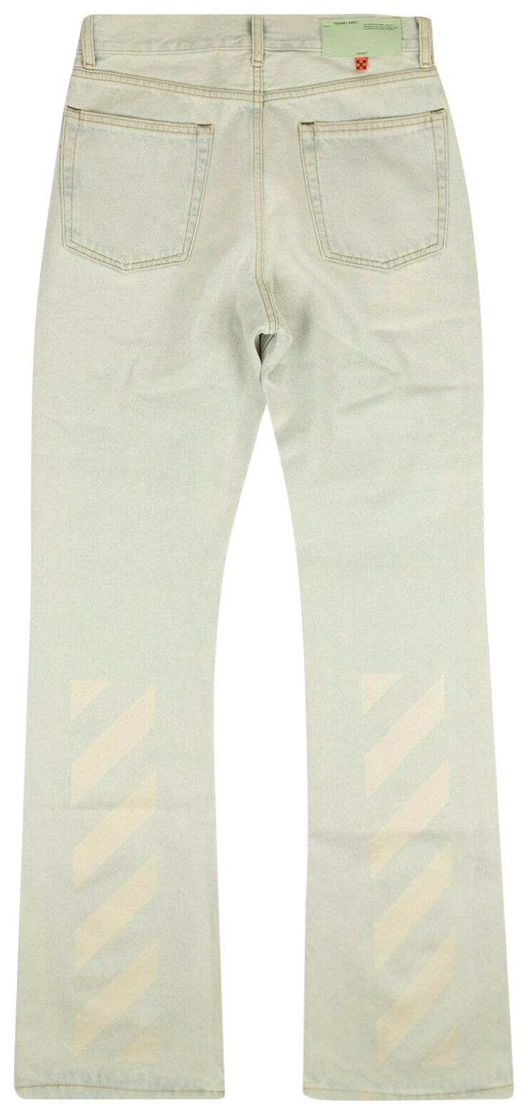 Off White Diagonal Low Fit Jeans White