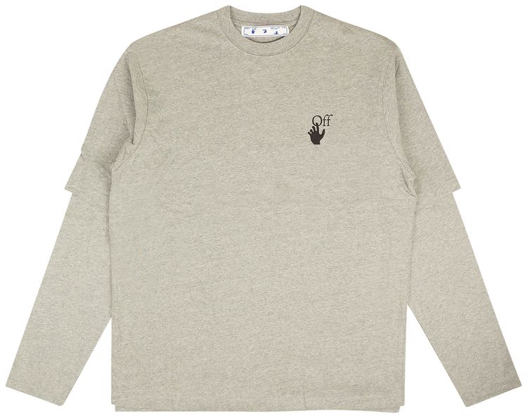 Off White Degrade Double T Shirt Grey