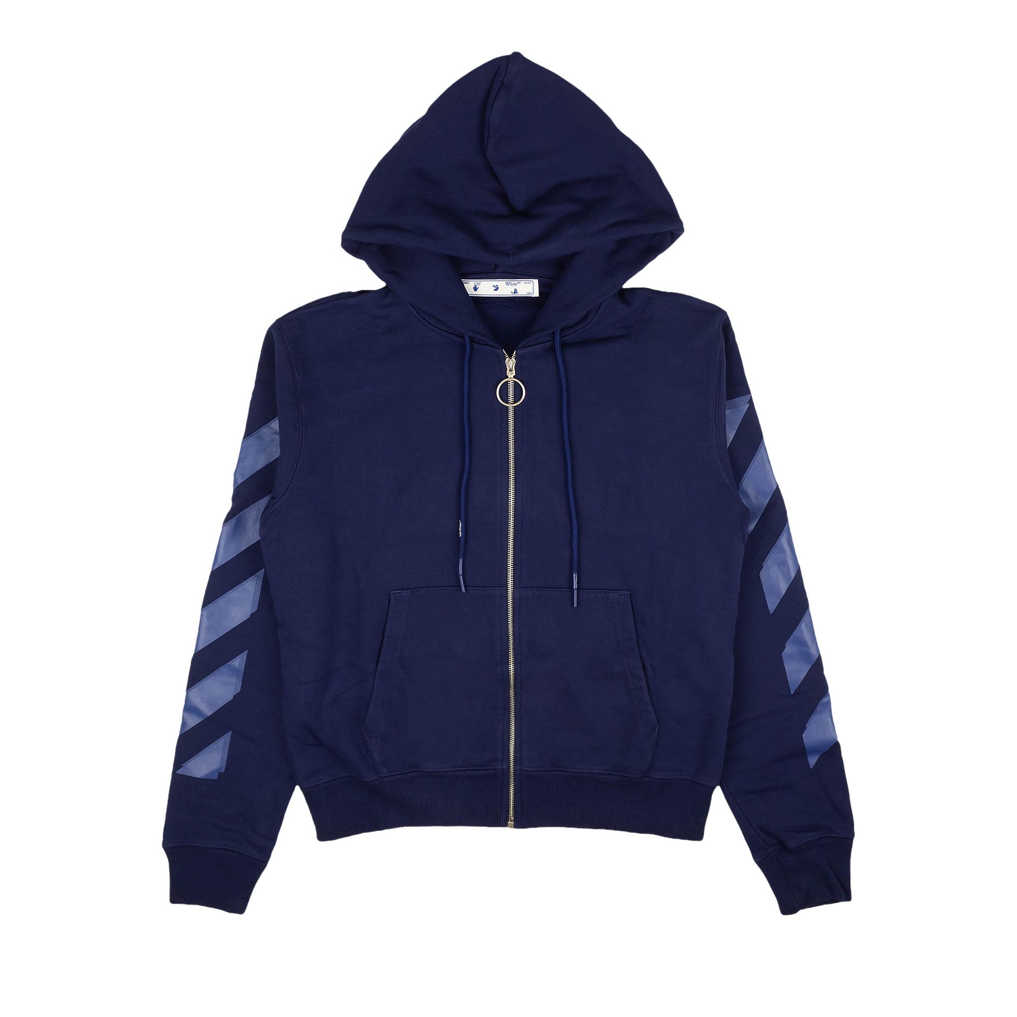 【Off White】 Varsity Patch Slim Hoodie Off-White Varsity Patch Slim Hoodie - Black | Editorialist